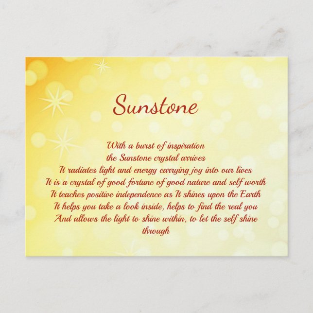 Sunstone Crystal Healing design Postcard (Front)