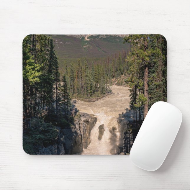 Sunwapta Falls, Canadian Waterfall Photography Mouse Mat (With Mouse)