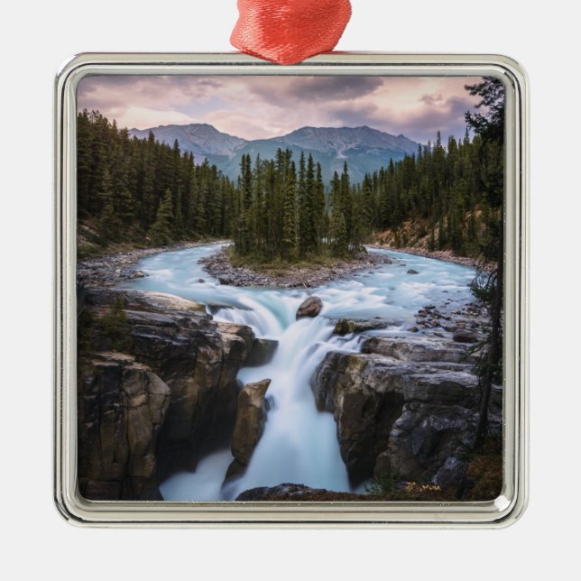 Sunwapta Falls |  Jasper National Park Metal Tree Decoration (Front)