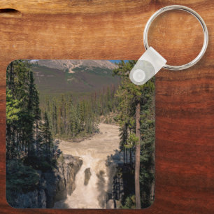 Sunwapta Falls, Rocky Mountain Waterfall Key Ring