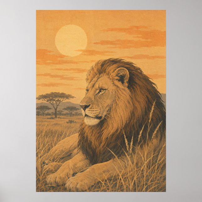 Sunward IV — Lion at Sunset Poster (Front)