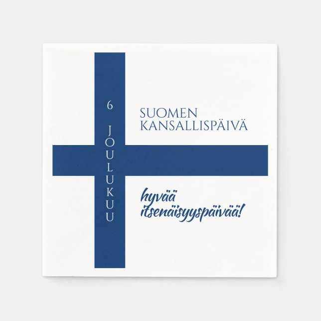 Suomen Kansallispäivä Finnish National Day Flag Napkin (Front)