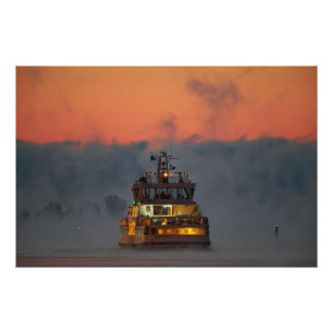 Suomenlinna ferry at sunrise photo enlargement print