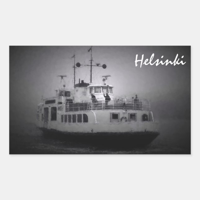 Suomenlinna (Helsinki) ferry in fog sticker (Front)
