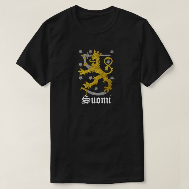 Suomi Finland Coat of Arms T-Shirt (Design Front)