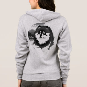 SUOMI- Finnish Lapphund  zippered -front/back art Hoodie