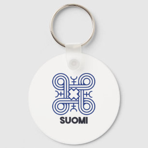 Suomi Finnish Symbol Hannunvaakuna Looped Square P Key Ring
