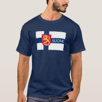 Suomi Flag with superimposed coat of arms