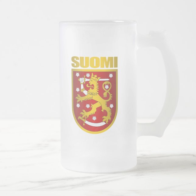 Suomi Frosted Glass Beer Mug (Right)