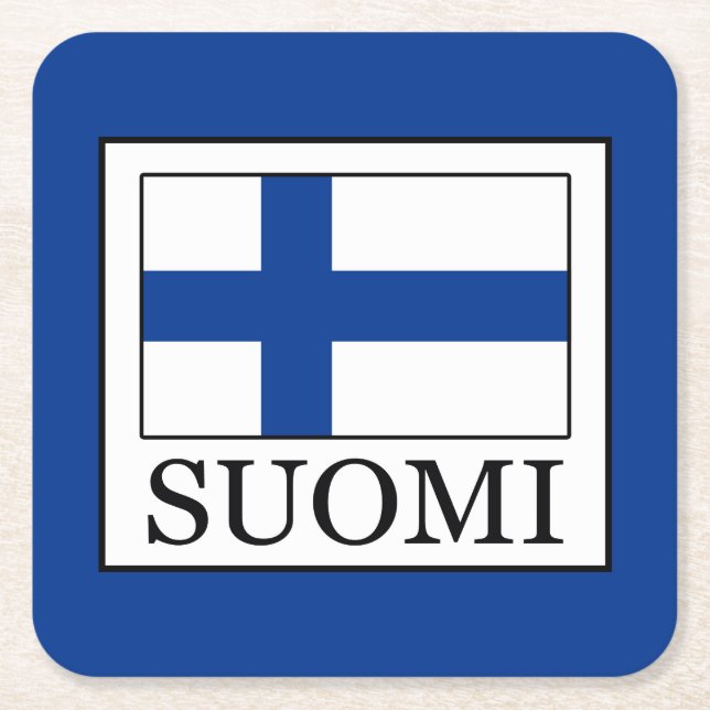 Suomi Square Paper Coaster (Front)