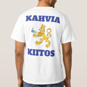 Suomileijona ja muumimuki, kahvia kiitos t-paita T-Shirt