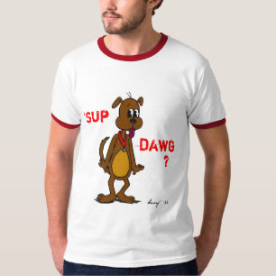 'SUP DAWG? Doggy Mens Ringer T-Shirt