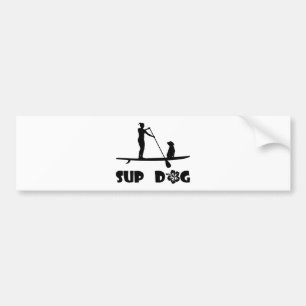 SUP Dog Sitting Bumper Sticker