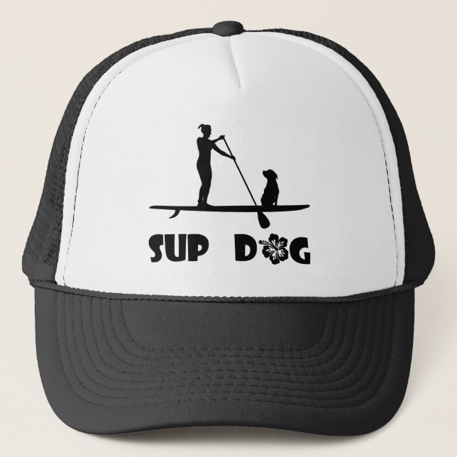 SUP Dog Sitting Trucker Hat (Front)
