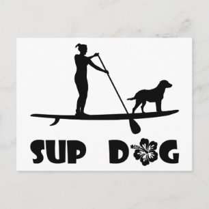 SUP Dog Standing Postcard