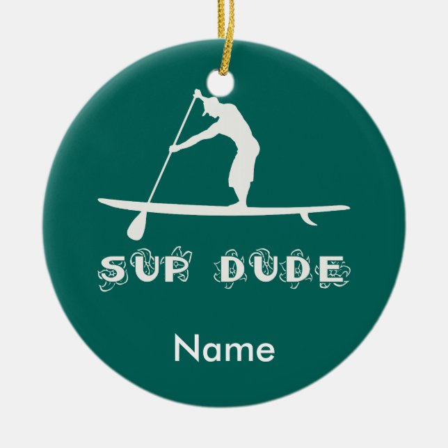 SUP Dude Ceramic Tree Decoration (Front)