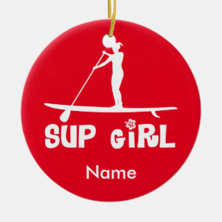 SUP Girl Ceramic Tree Decoration
