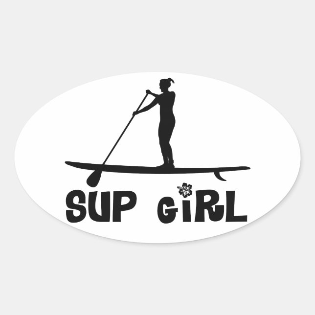SUP Girl Oval Sticker (Front)
