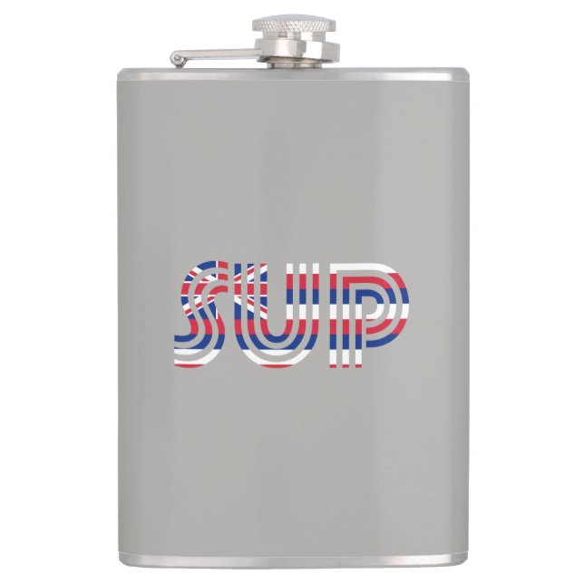 SUP Hawaii Flag Retro Hip Flask (Front)