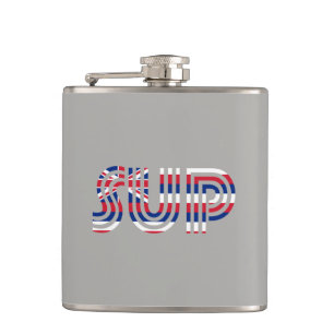 SUP Hawaii Flag Retro Hip Flask