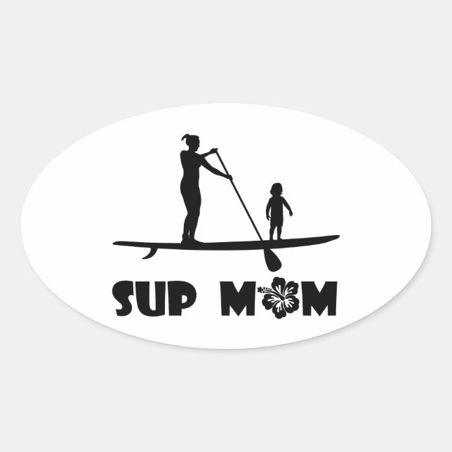 SUP Mum Oval Sticker (Front)