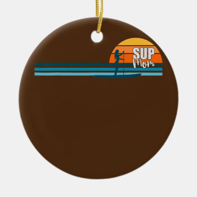 SUP Mum SUP Paddle Board  Ceramic Tree Decoration (Front)