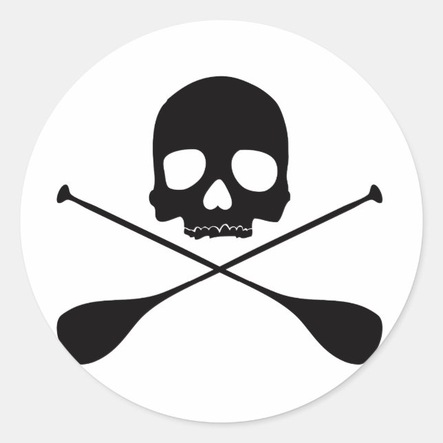 SUP Skull Classic Round Sticker (Front)