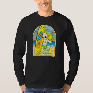 Sup Stand Up Paddle Board Alien Paddleboarding T-Shirt