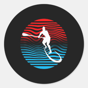Sup Stand Up Paddle Boarding Surf Board Surfing Te Classic Round Sticker