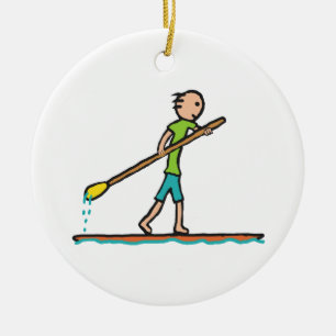 SUP Stand Up Paddleboard Ceramic Tree Decoration