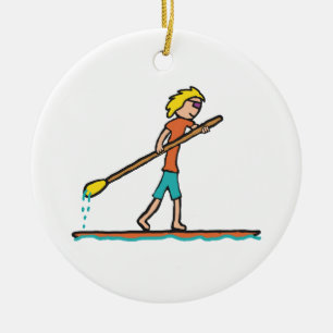 SUP Stand Up Paddleboard Ceramic Tree Decoration