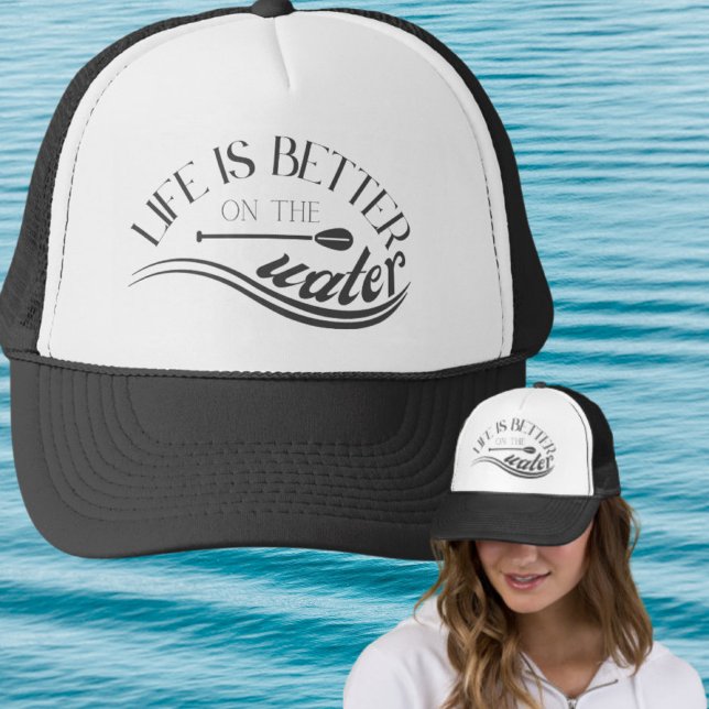SUP stand up paddling outfit sepia black Trucker Hat (Creator Uploaded)