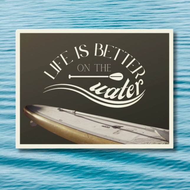 SUP stand up paddling sepia retro Postcard (Creator Uploaded)