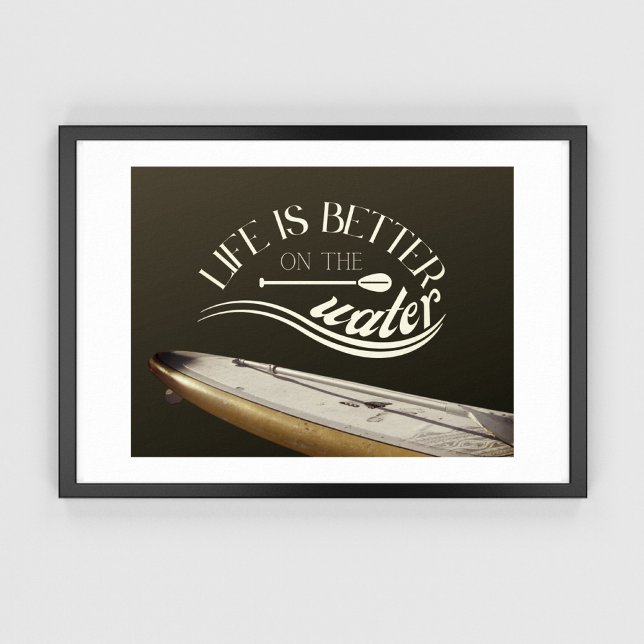 SUP stand up paddling sepia retro Poster (Creator Uploaded)