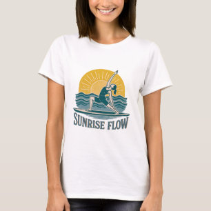 SUP Sunrise Flow Paddleboard Yoga   Graphic Print T-Shirt