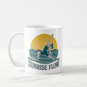 SUP Sunrise Flow Paddleboard Yoga Retro Graphic Coffee Mug