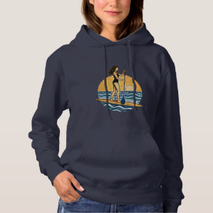 SUP Sunset Paddle Paddleboard Beach Graphic Hoodie