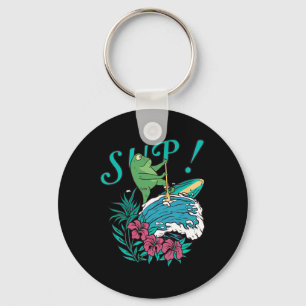 Sup Surfing Stand Up Paddle Paddling Frog Surfing Key Ring