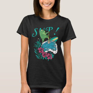 Sup Surfing Stand Up Paddle Paddling Frog Surfing T-Shirt
