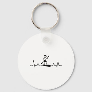Sup Surfing Stand-up Paddle Surf Heartbeat Supboar Key Ring