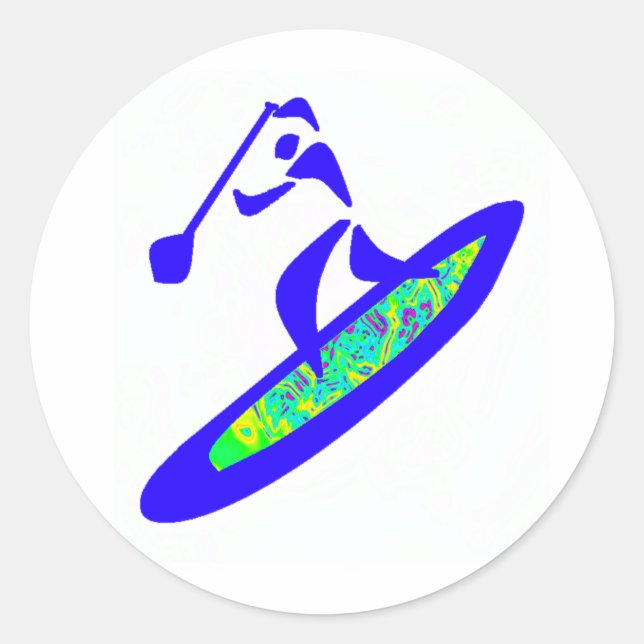 SUP WITH GROOVE CLASSIC ROUND STICKER (Front)