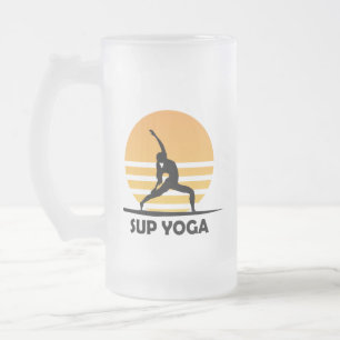 SUP Yoga Stand Up Paddling Frosted Glass Beer Mug