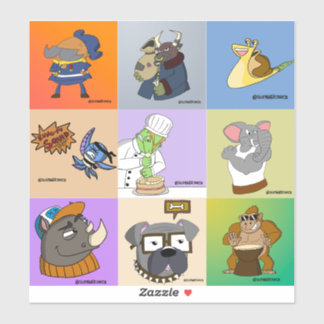 SupaheroNick Character Sticker Sheet, Set of 9