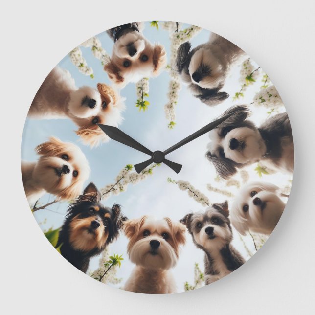 Super Adorable Puppy Funny Dog Wall Clock (Front)