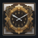 Super Art Deco Square Wall Clock<br><div class="desc">Great clock design. You will love it like others. Be free to use this design for other product you like or to customise and add your text. Follow me for more. Thank you. Have a nice day.</div>