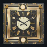 Super Art Deco Square Wall Clock<br><div class="desc">Great clock design. You will love it like others. Be free to use this design for other product you like or to customise and add your text. Follow me for more. Thank you. Have a nice day.</div>