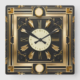 Super Art Deco Square Wall Clock