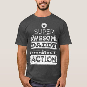 Super Awesome Daddy In Action (Hipster Style) Dark T-Shirt