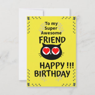 Super Awesome Friend Birthday Card – Cool Design