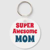 Super Awesome Mum Quote Red and Blue Typography